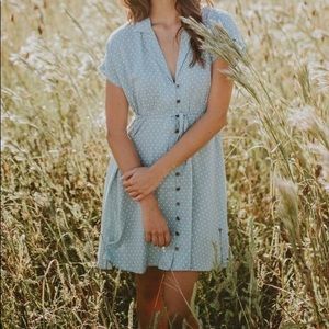 Urban outfitters kimichi blue teal polka dot dress